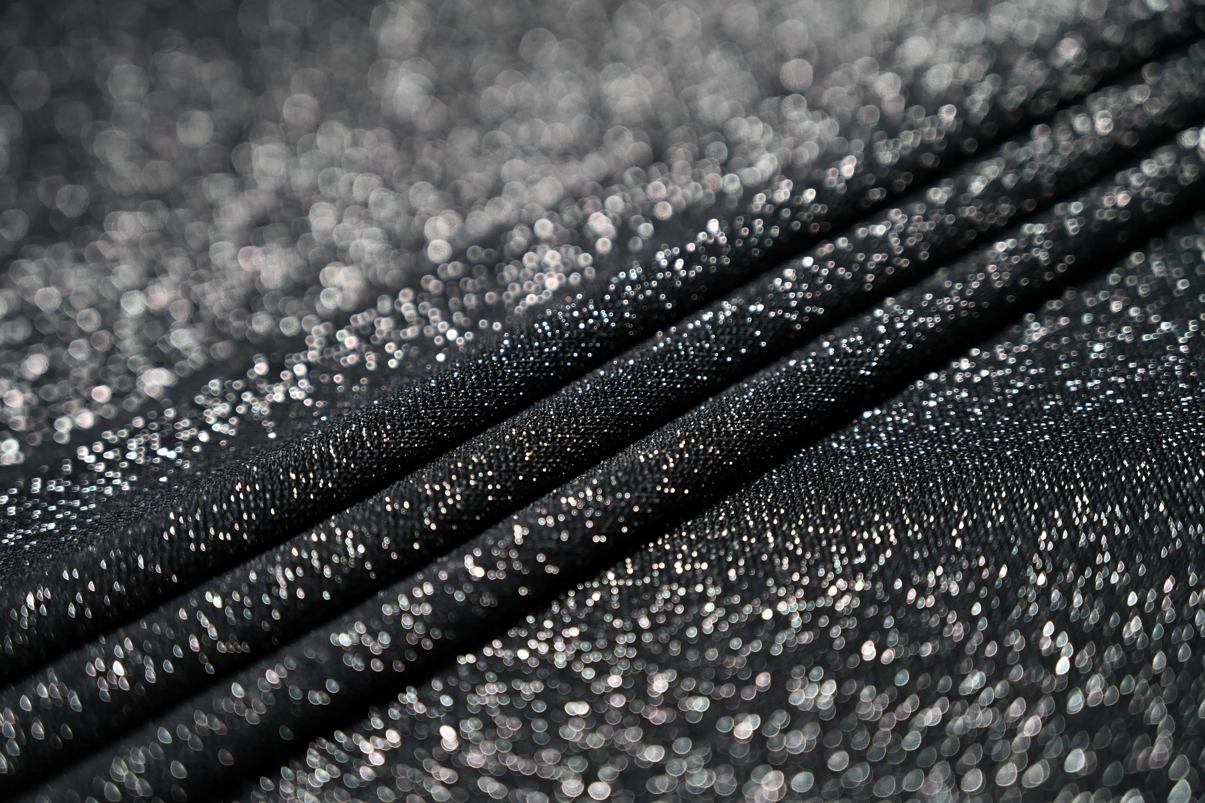 Polyester Silver Lurex Stretch Knit Fabric